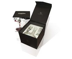 Vin Bouquet Aireator with 1,5 litros Wine Decanter Set Cofre Regalo Incluye Airedaor Instantaneo, Decantador, Base y Funda de Terciopelo, Cristal de Bohemia, 27x23x30 cm
