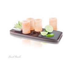 Final Touch - Tabla de tequila con vasos de chupito de sal, juego de 7 piezas