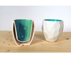 Poligon Taza Termo - Holandés - Diseño - Cerámica - Inicio - Living - colorido - lúdico - Hecho a mano en los Países Bajos - Regalo - Él – Su - Lorier