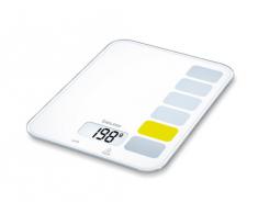 Beurer KS 19 - Balanza de cocina, 5 kg/1 gr, botón táctil, color blanco
