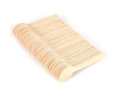 Cucharas de Madera Desechable Cuchara de Té de 10cm Cuchara Redonda para Helado Postres 100pcs