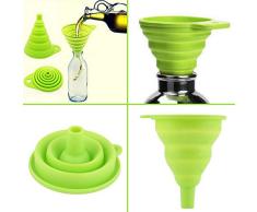 Ecloud Shop® 2pcs portátil telescópica Plegable de Silicona líquida de Cuello Largo Embudo de Embalaje Embudo de la Novedad de la práctica y Segura Herramienta de la Cocina (Color al Azar)