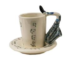 Saxofón Artesanal Expreso Taza y el Plato (5cm x 8cm)
