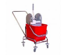Carrito con cubo para fregona Aura Single con estrujador