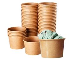 Juvale Papel Kraft Helado Copas - 100-count Desechables de 8 onzas Postre Cuencos de Comida fría o Caliente, artículos de Fiesta Copas Placer para Helado, Yogurt, Sopa, Brown