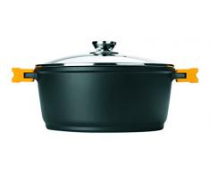 Ibili 461120 - Olla con tapa (Evolution hierro fundido negro, forja, negro, 20 x 20 x 9 cm