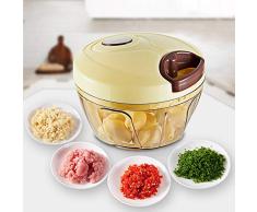 Picadora Manual de Alimentos con Cuerda,Mini Picador de Verduras,Picadora de Carne Manual,Comida Cortador Mano Cebolla Ajos Zanahoria,Pequeña Multiusos Cocina,Food Chopper Onion,Garlic Cutter 400ML