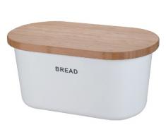 Zeller 25351 - Panera de bambú y melamina (39 x 23 x 18,5 cm), color blanco