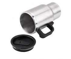 Hervidor eléctricos 12V coche, taza de calefacción eléctricos coche con enchufe del encendedor 450ml acero inoxidable para calentar café y té