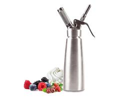 NRYBH - Dispensador de nata (acero inoxidable, 500 ml, con 3 boquillas decorativas)