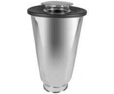 Oster 004887-050-000 - Jarra de acero inoxidable redonda 5 tazas (1.25 l) con tapa redonda, color negro y tapón de llenado