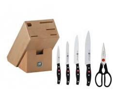 Zwilling TWIN POLLUX - Bloque para 5 cuchillos con hoja endurecida al frío Friodur, acero inoxidable