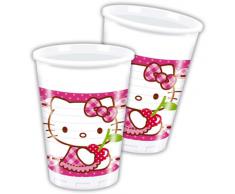 Pack 8 Vasos Plástico 200 cc Hello Kitty Hearts