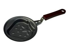 Bayli - Mini sartén de 12 cm de diámetro con mango, diseño de fresa, forma de huevo frito de fresa, sartén de tortilla, sartén antiadherente, sartén de desayuno para huevos en forma de fresa