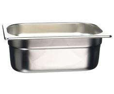Bandeja Vogue de acero inoxidable, tamaño Gastronorm de 1/4, 100 mm de profundidad y 2,5 litros de capacidad, ideal para alimentos