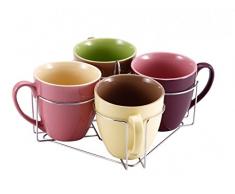5-unidades Tazas-set con soporte 580 ml - Cerámica - China - tazas de café - vajilla - taza - Michal - vasos-Set - copas