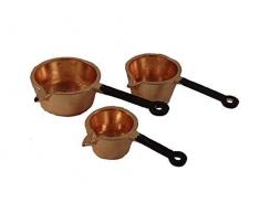 MELODY Jane Casa De Muñecas COBRE cacerolas Juego de cazuelas para colgar Accesorio de cocina