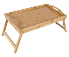 Bambú bandeja de desayuno con patas plegables y asas, bandeja, Lap Table – 50 x 30 x 25