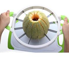 Cortador de sandía de acero inoxidable 15.7 grande, cortador de melón, cortador de melón, cortador de melón, servidor para el hogar