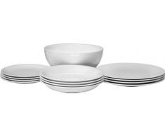 A di Alessi AGV29S13 All-Time - Vajilla de porcelana (4 platos llanos, 4 platos hondos, 4 platos de postre, ensaladera)