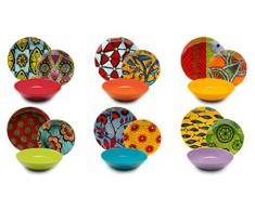 Excelsa Afrika - Vajilla de 18 Piezas, de Porcelana y cerámica, Multicolor