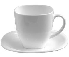 Dajar C6 Taza 22 Y PLATILLO Carine Blanco Lum, Acero Inoxidable