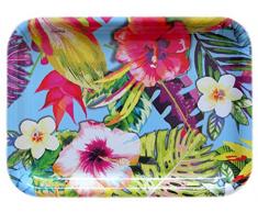 Lashuma Bandeja rectangular de melamina de alta calidad, con diseño de impresión, plástico, Tropical, 31 x 23 cm