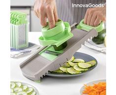 InnovaGoods Mandolina-Rallador Plegable 6 en 1 Choppie, Verde Y Gris, 14,5 x 14 x 16 cm