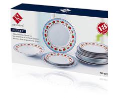 Renberg Blinky Vajilla de Porcelana de 18 Piezas