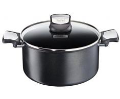 Tefal Expertise - Cacerola 24 cm y 5 L de capacidad, con tapa, antiadherente con extra de titanio, aptas para todo tipo de cocinas incluido inducción