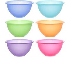 idea-station Neo Cuencos plastico 6 Piezas, 16 cm, 650 ml, Colorido, Reutilizable, Redonda, apilable, Duro, Cuenco, Bol, Bowl, tazones, contenedores, cucina, Aperitivos, Bebe