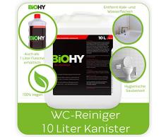 Biohy WC-Reiniger Limpiador de inodoros, bidón de 10 litros, limpiador de cal, limpiador de orina, concentrado, gel de limpieza grueso, limpiador profesional de bioros, producto de limpieza ecológico