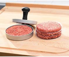 AEG ahp01 Premium. Prensa de hamburguesas de aluminio fundido con revestimiento antiadherente y mango ergonómico + 20 hojas de papel antiadherente/Prensa para hamburguesas/Hamburgesas de prensa/Hamburguesara/certificada por LFGB