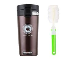 Vaso Termico Café Termo Taza Botella Taza Coche Acero Inoxidable Café Agua Thermos Frascos Termo Cafe Hermetico (Marrón)