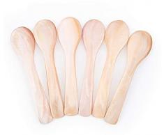 DUEBEL Set de 6 Cucharas de Caviar Rosa MOP Cuchara de Madre Perla para Caviar, Servicio de Café (Rosa, 9x2.3cm)