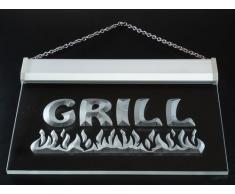 Cartel Luminoso ADV PRO i080-r Grill Chips Cafe Enseigne Lumineuse Light Sign