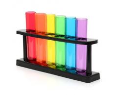 CKB LTD - Bar Amigos- Juego de 6 vasos de chupito en forma de tubos de ensayo con soporte