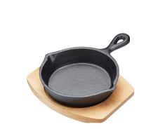 Master Class - Mini Sartén, hierro fundido, redondo, Negro, 13 cm