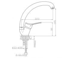 Ambrosiana sei1406bla grifo mezclador fregadero cocina/colada con caña alta Serie Sei (latón color Ventilador a bajo agua, negro