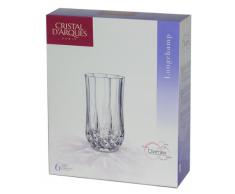 Cristal DArques Longchamp - Vaso alto de vidrio 360 ml, sin la marca de llenado, 6 vasos