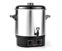 Klarstein Biggie Olla eléctrica Pasteurizadora - Dispensador de bebidas, Conservadora, 27 Litros, 2000 W, Temperatura regulable, Temporizador, Acero inoxidable, Plata