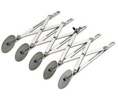 Cortador de pasta extensible inoxidable con 6 ruedas lisas, gr. 580