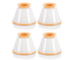 Tescoma 630591 Juego de 4 flaneras Lisas, De plÃ¡stico, Color Blanco, Amarillo