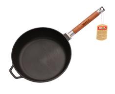 Biol Sartén de hierro fundido con mango desmontable de madera extraíble 24 cm Negro