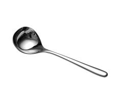 chytaii cucharón con mango largo cuchara de sopa cucharón Salsa de acero inoxidable irrompible 20,5 * 5,5 cm plata