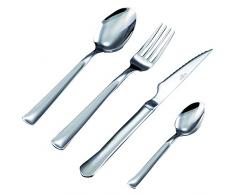Bergner Q1009 25 cm Cubertería de 24 Piezas en Acero Inoxidable, Gris, Centimeters