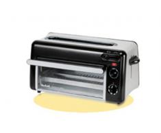 Moulinex Toast & Grill TL6008 - Tostador y horno, 2 en 1, potencia 1300 W, 1 ranura larga, temporizador 10 min, termostato regulable hasta 220 C, Incluye libro de recetas, bandeja recogemigas
