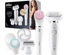 Braun Silk-épil 9 Flex 9100 Set de belleza, depiladora eléctrica mujer con cabezal flexible para depilación fácil, blanco