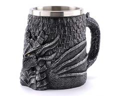 Medieval de Jarra de Cerveza de Dragón,Taza de Regalo de Taza de Café de Acero Inoxidable para Dragón Collector,Decoración de Fiesta Temática, Taza de Jarra Tankard para Café/Bebida/Jugo 500ml.