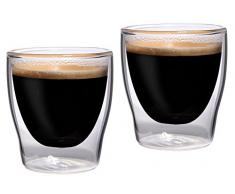 Feelino Bloomino - Juego de 2 vasos de espresso de doble pared (80 ml, efecto flotante).